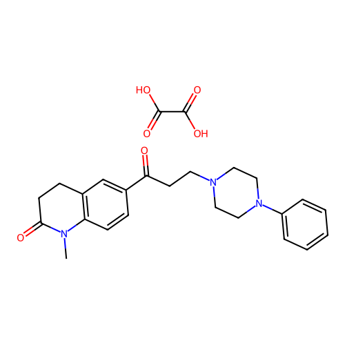 1-Methyl-6-(1-oxo-3-(4-phenyl-1-piperazinyl)propyl)-3,4-dihydrocarbostyril monooxalate structure