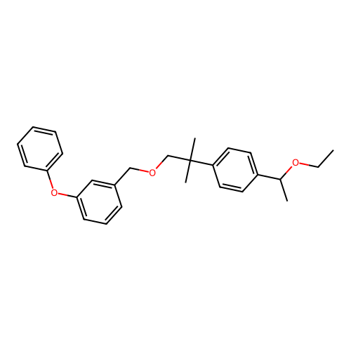 Benzene, 1-((2-(4-(1-ethoxyethyl)phenyl)-2-methylpropoxy)methyl)-3-phenoxy- structure