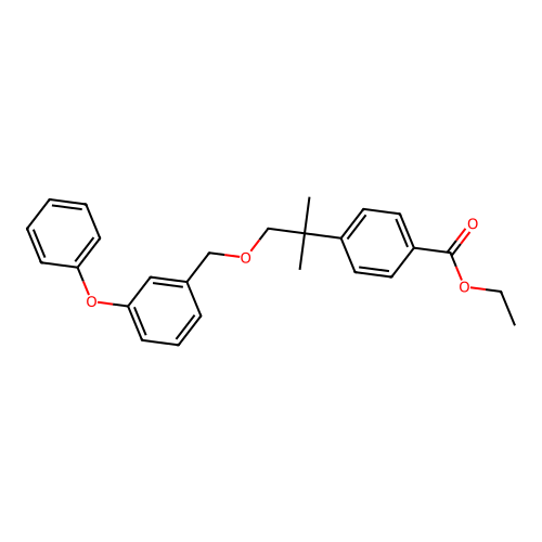 Benzoic acid, 4-((1,1-dimethyl-2-((3-phenoxyphenyl)methoxy)ethyl))-, ethyl ester structure