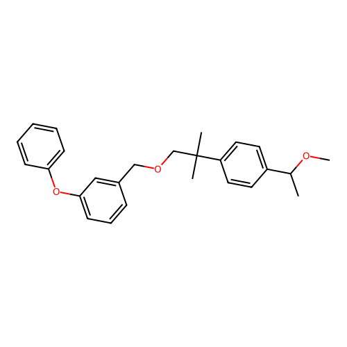 Benzene, 1-((2-(4-(1-methoxyethyl)phenyl)-2-methylpropoxy)methyl)-3-phenoxy- structure