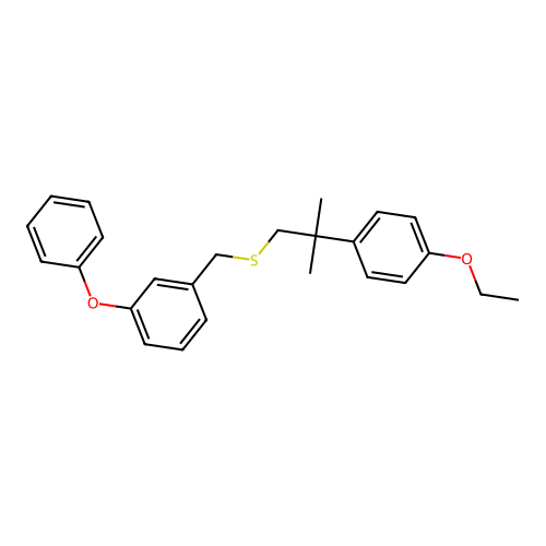 Benzene, 1-(((2-(4-ethoxyphenyl)-2-methylpropyl)thio)methyl)-3-phenoxy- structure