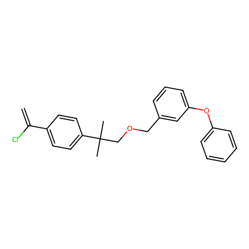 Benzene, 1-((2-(4-(1-chloroethenyl)phenyl)-2-methylpropoxy)methyl)-3-phenoxy- structure