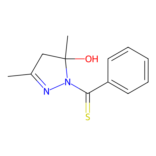 (5-Hydroxy-3,5-dimethyl-4,5-dihydro-pyrazol-1-yl)-phenyl-methanethione structure
