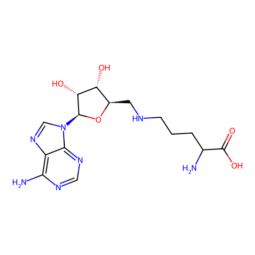 Ornithine, 5-(2-(6-amino-9H-purin-9-yl)5-deoxy-5-ribofuranosyl)- structure