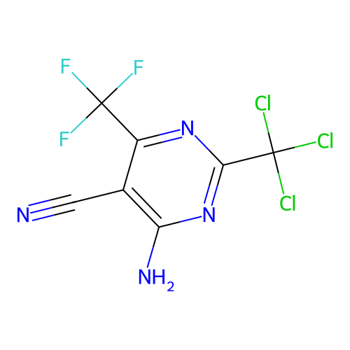 4-Amino-2-(trichloromethyl)-6-(trifluoromethyl)pyrimidine-5-carbonitrile structure