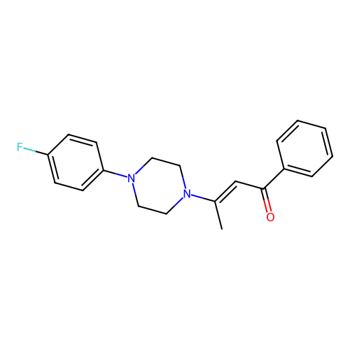 (E)-3-[4-(4-fluorophenyl)piperazin-1-yl]-1-phenylbut-2-en-1-one structure