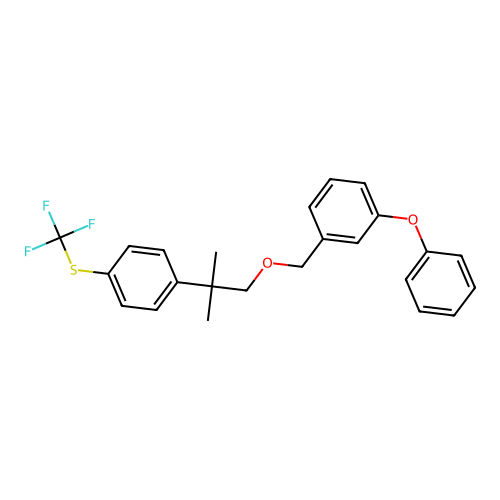 1-((2-Methyl-2-(4-((trifluoromethyl)thio)phenyl)propoxy)methyl)-3-phenoxybenzene structure