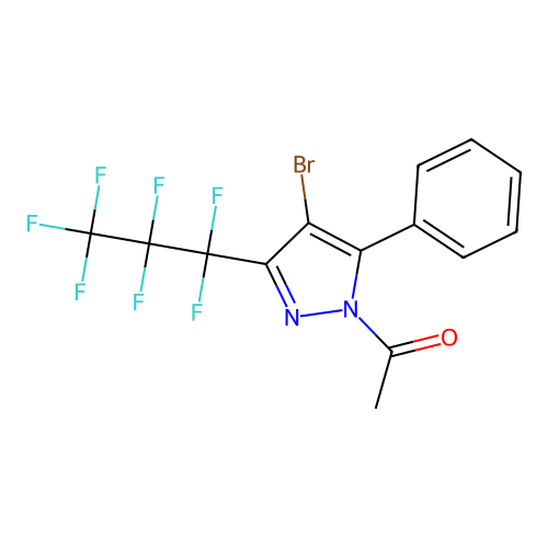 1-[4-Bromo-3-(1,1,2,2,3,3,3-heptafluoropropyl)-5-phenylpyrazol-1-yl]ethanone structure