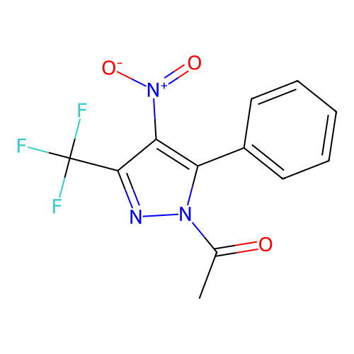 1-Acetyl-4-nitro-5-phenyl-3-(trifluoromethyl)pyrazole structure