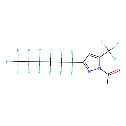 1-Acetyl-3(5)-perfluorohexyl-5(3)-(trifluoromethyl)pyrazole structure