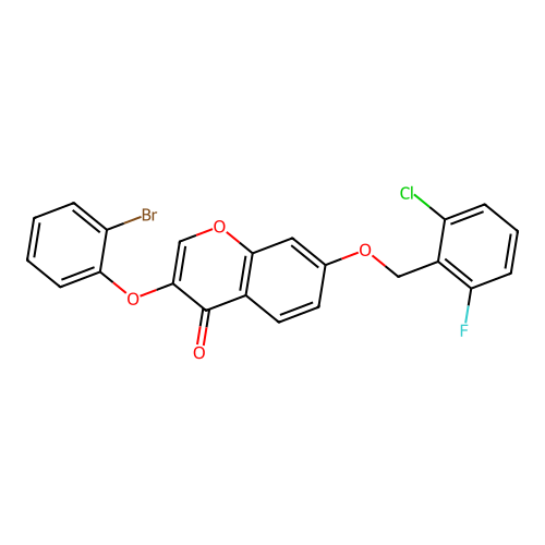 3-(2-Bromophenoxy)-7-[(6-chloro-2-fluorophenyl)methoxy]chromen-4-one structure