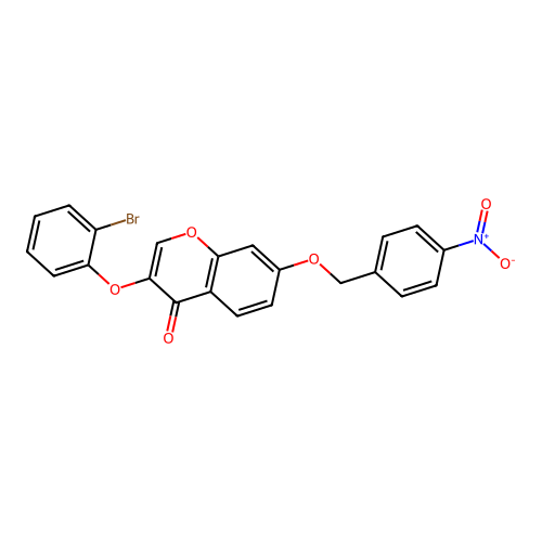 3-(2-Bromophenoxy)-7-[(4-nitrophenyl)methoxy]chromen-4-one structure