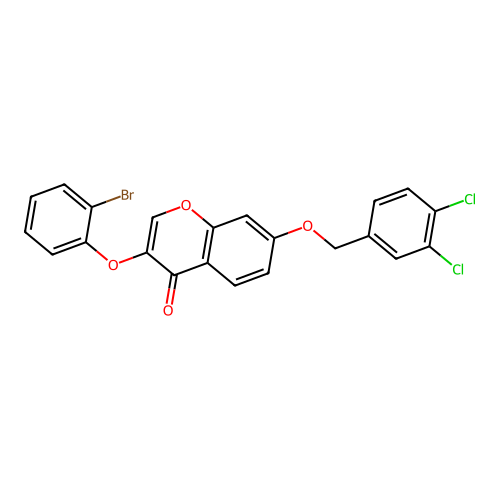 7-[(3,4-Dichlorophenyl)methoxy]-3-(2-bromophenoxy)chromen-4-one structure