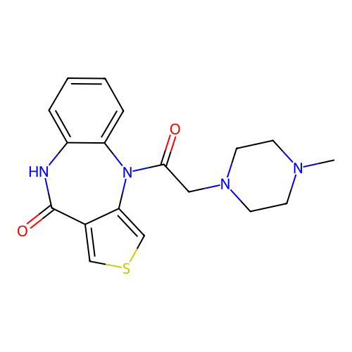 10H-Thieno(3,4-b)(1,5)benzodiazepin-10-one, 4,9-dihydro-4-((4-methyl-1-piperazinyl)acetyl)- structure