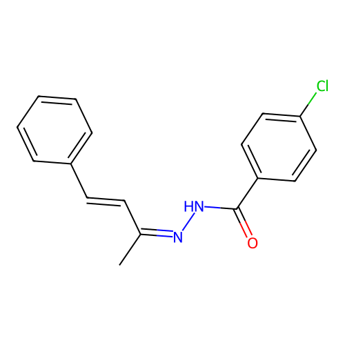 4-chloro-N-(4-phenylbut-3-en-2-ylideneamino)benzamide structure