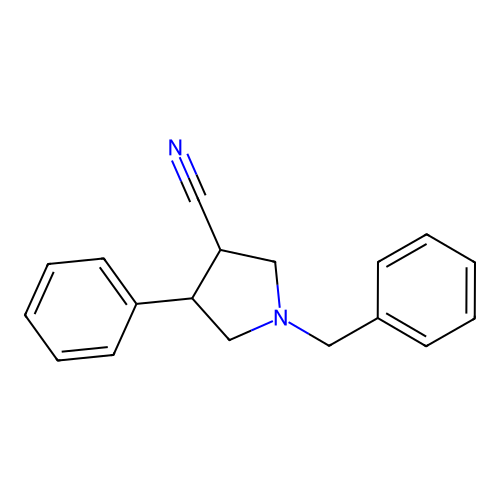 1-Benzyl-4-phenylpyrrolidine-3-carbonitrile structure