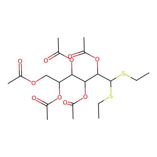 [2,3,4,5-Tetraacetyloxy-6,6-bis(ethylsulfanyl)hexyl] acetate structure