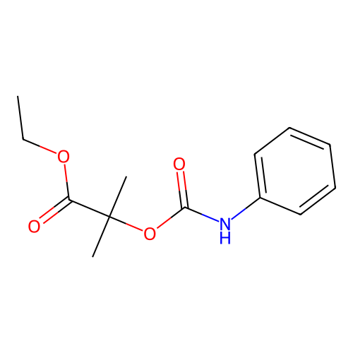 Ethyl 2-methyl-2-(phenylcarbamoyloxy)propanoate structure