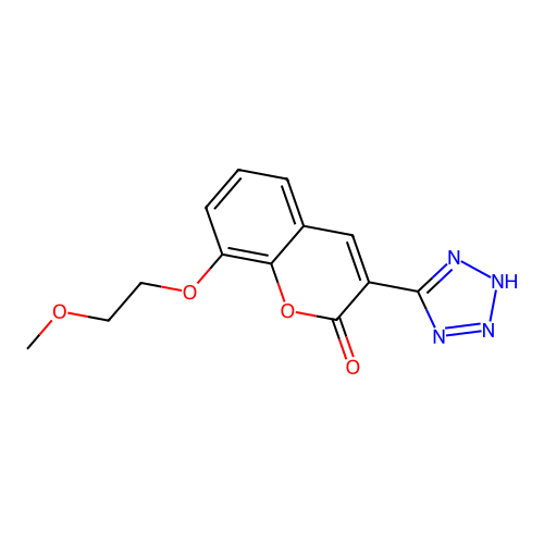 2H-1-Benzopyran-2-one, 8-(2-methoxyethoxy)-3-(1H-tetrazol-5-yl)- structure