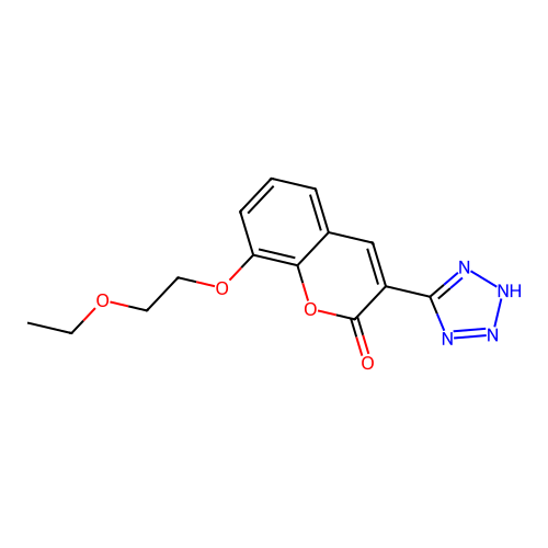 2H-1-Benzopyran-2-one, 8-(2-ethoxyethoxy)-3-(1H-tetrazol-5-yl)- structure