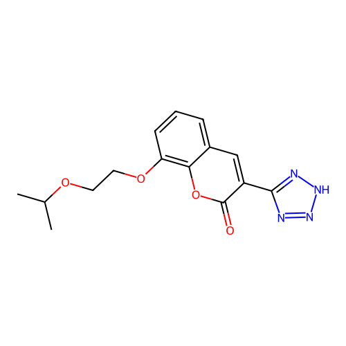 2H-1-Benzopyran-2-one, 8-(2-(1-methylethoxy)ethoxy)-3-(1H-tetrazol-5-yl)- structure