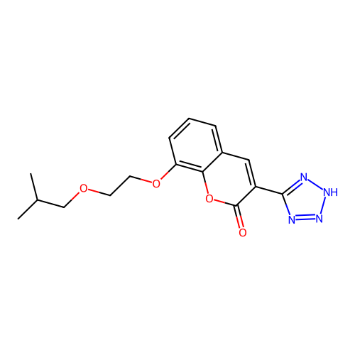 2H-1-Benzopyran-2-one, 8-(2-(2-methylpropoxy)ethoxy)-3-(1H-tetrazol-5-yl)- structure
