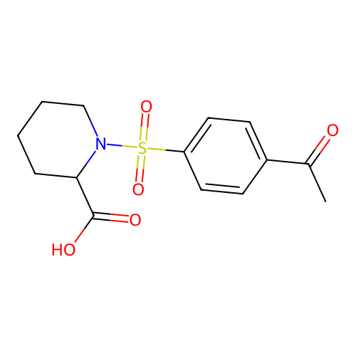 1-(4-Acetylbenzenesulfonyl)piperidine-2-carboxylic acid structure