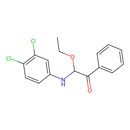 Ethanone,2-[(3,4-dichlorophenyl)amino]-2-ethoxy-1-phenyl- structure