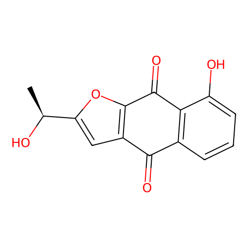 8-Hydroxy-2-((1S)-1-hydroxyethyl)naphtho(2,3-b)furan-4,9-dione structure