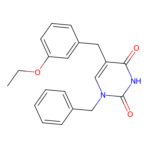 1-Benzyl-5-[(3-ethoxyphenyl)methyl]pyrimidine-2,4-dione structure