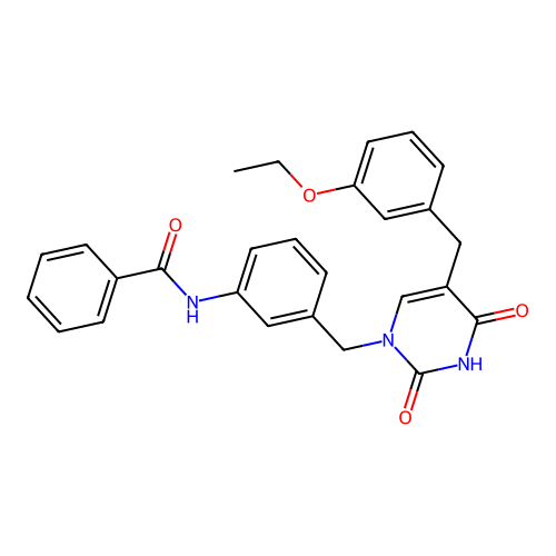 N-[3-[[5-[(3-ethoxyphenyl)methyl]-2,4-dioxopyrimidin-1-yl]me structure