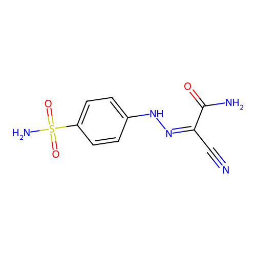 2-{[4-(Aminosulfonyl)phenyl]hydrazono}-2-cyanoacetamide structure