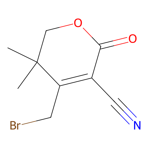 4-(Bromomethyl)-5,5-dimethyl-2-oxo-5,6-dihydro-2H-pyran-3-carbonitrile structure