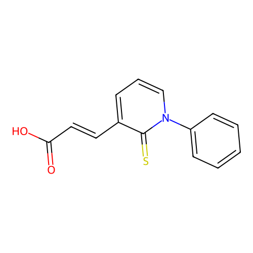 3-(1-Phenyl-2-sulfanylidene-3-pyridinyl)prop-2-enoic acid structure