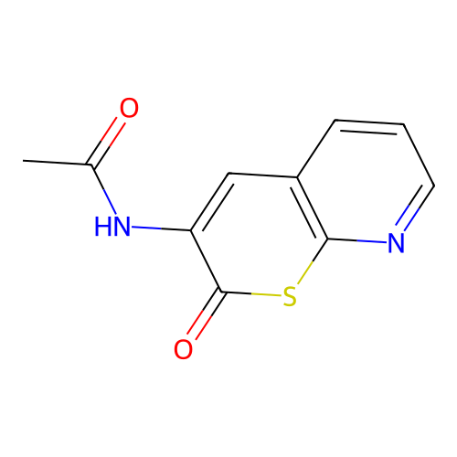 N-(2-oxothiopyrano[2,3-b]pyridin-3-yl)acetamide structure