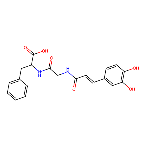 N-((2E)-3-(3,4-Dihydroxyphenyl)prop-2-enoyl)glycylphenylalanine structure