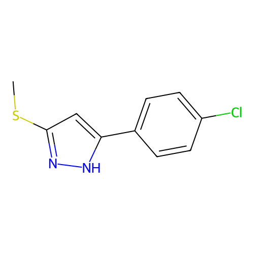 3-(4-chlorophenyl)-5-(methylsulfanyl)-1H-pyrazole structure