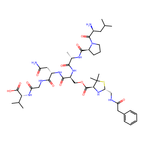 Benzylpenicilloyl-heptapeptide structure