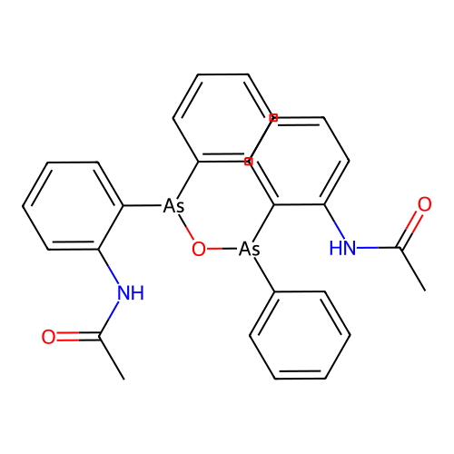 1,3-bis-(2-acetylamino-phenyl)-1,3-diphenyl-diarsoxane structure
