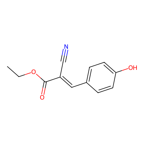 (E)-Ethyl 2-cyano-3-(4-hydroxyphenyl)acrylate structure