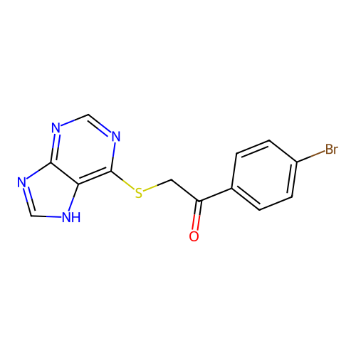 1-(4-bromophenyl)-2-(7H-purin-6-ylsulfanyl)ethanone structure