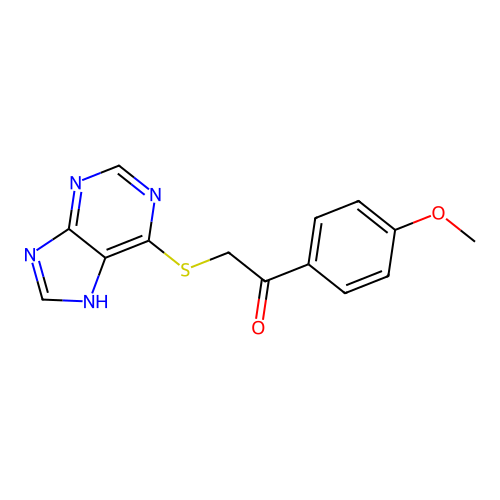 1-(4-methoxyphenyl)-2-(7H-purin-6-ylsulfanyl)ethanone structure