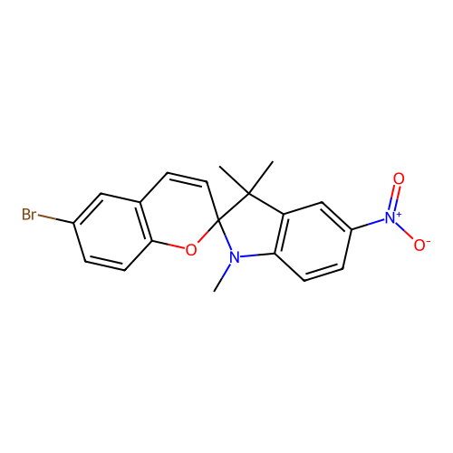 6-Bromo-1',3',3'-trimethyl-5'-nitrospiro[chromene-2,2'-indoline] structure