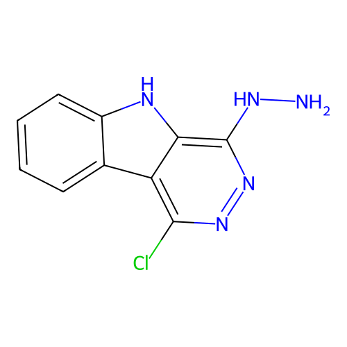 4H-Pyridazino(4,5-b)indol-4-one, 3,5-dihydro-1-chloro-, hydrazone structure
