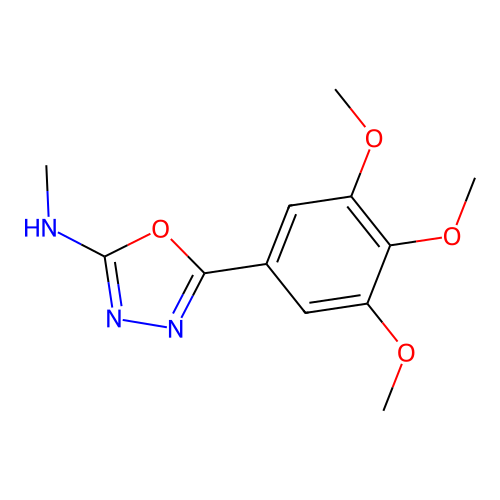 1,3,4-Oxadiazol-2-amine, N-methyl-5-(3,4,5-trimethoxyphenyl)- structure
