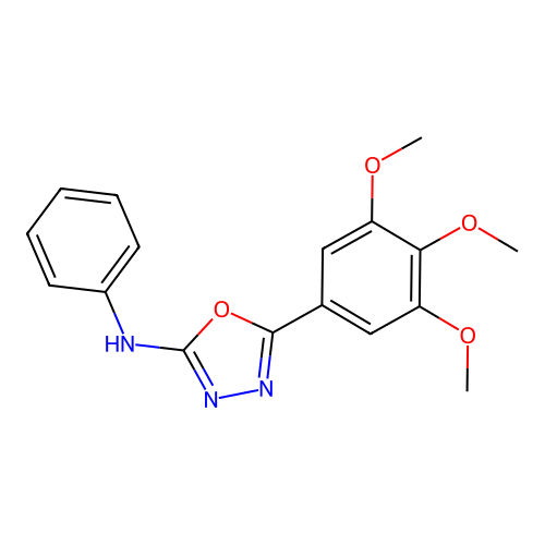 1,3,4-Oxadiazol-2-amine, N-phenyl-5-(3,4,5-trimethoxyphenyl)- structure