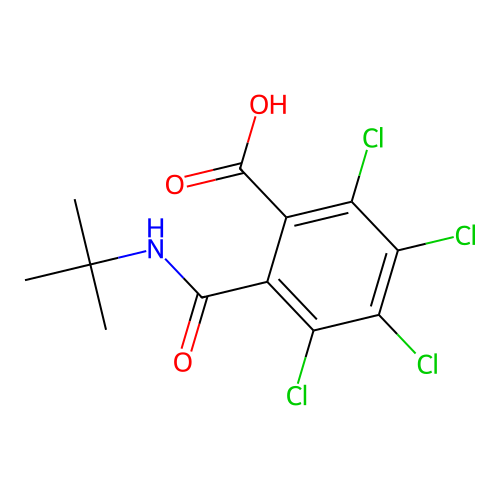 2-[(Tert-butylamino)carbonyl]-3,4,5,6-tetrachlorobenzoic acid structure