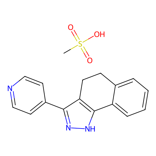 4,5-Dihydro-3-(pyridin-4-yl)-2H-benz(g)indazole methanesulphonate structure