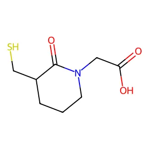 3-(Mercaptomethyl)-2-oxo-1-piperidineacetic acid structure