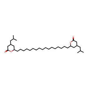 2H-Pyran-2-one, 6,6'-(1,17-heptadecanediyl)bis(tetrahydro-4-(2-methylpropyl)- structure